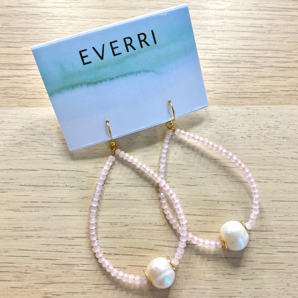 Everri - Bead And Pearl Teardrop Earrings